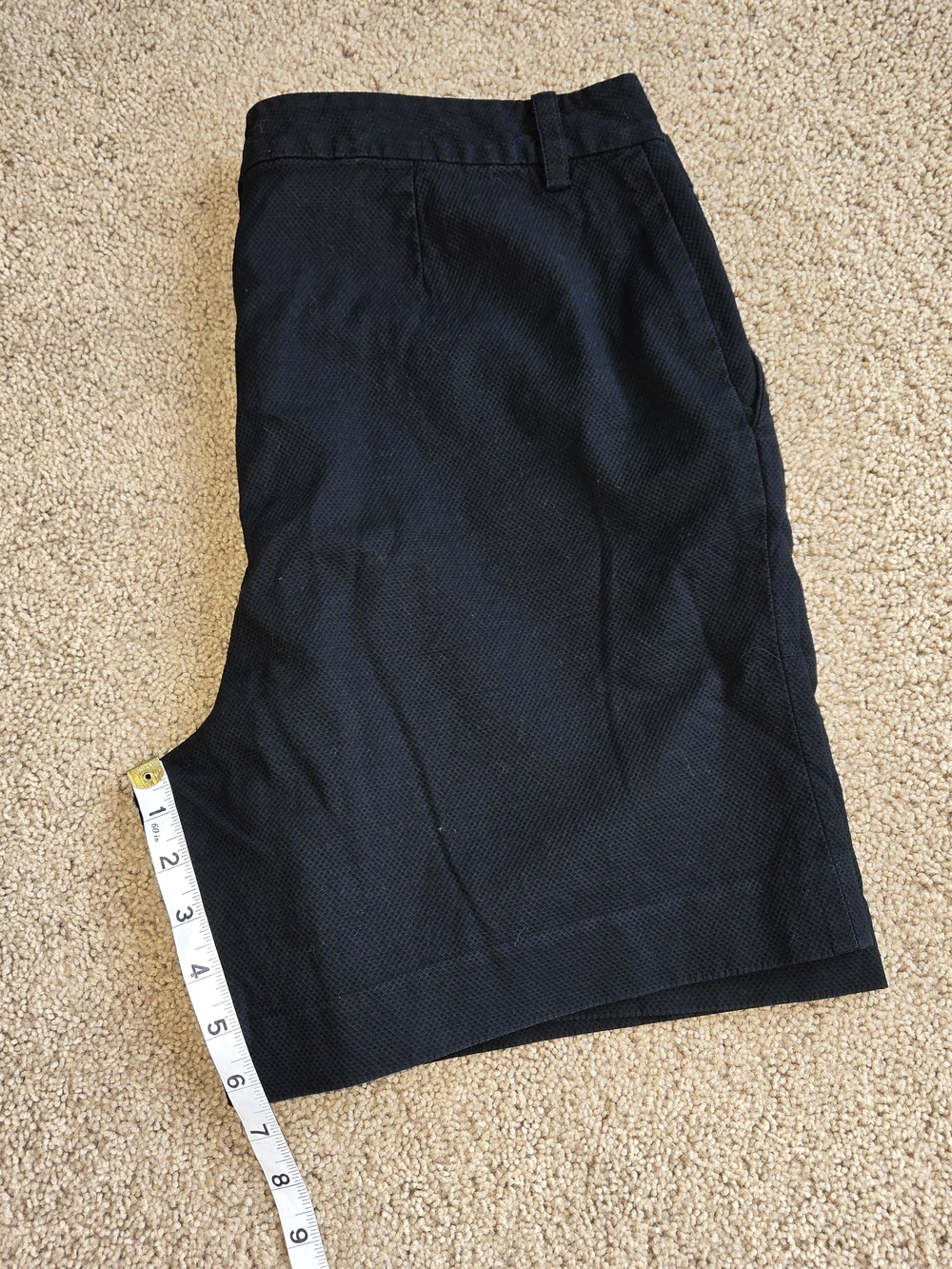 Lauren Ralph Lauren Womens Size 14 Black Textured Shorts Stretch Cotton Mid Rise - Picture 6 of 8